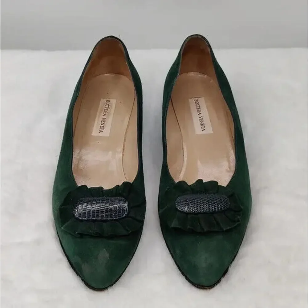 Green Vintage Bottega Veneta Pointed Toe pump sz 7.5 N